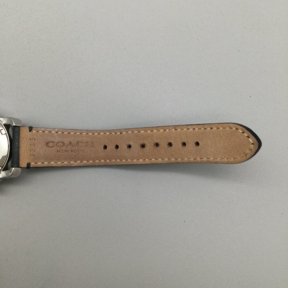 Coach Legacy Sport Chronograph Watch Women 36mm Silver Tone Leather New Battery - Picture 11 of 15